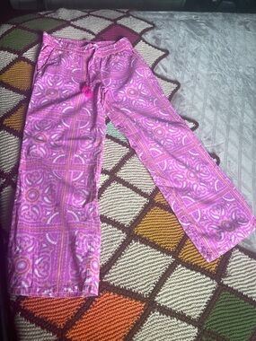 Vineyard Vines Pink Paisley Pull-On Pants